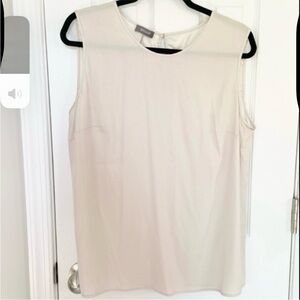 BASLER Sleeveless Silk Blouse Top Cream Size 44/US 14